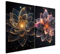 murando - Set di 2 Quadri Componibili Fiori 120x90 cm Ciascuno delle Dimensioni di 60x90 cm - Collage 2 Pezzi - Quadro Stampa su Tela XXL Grande Camera da Letto Matrimoniale - Scuro p-H-10011-b-a