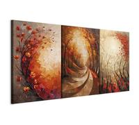 murando - Set di 3 Quadri Componibili Moderni Sentiero Boschivo 120x60 cm Ciascuno delle Dimensioni di 40x60 cm - Collage 3 Pezzi - Quadro Stampa su Tela Grande Camera da Letto - b-H-10209-b-a