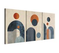 murando - Set di 3 Quadri Fonoassorbenti Componibili Design anni ‘20 180x90 cm Ciascuno delle Dimensioni di 60x90 cm - Collage 3 Pezzi - Quadro Acustico Stampa su Tela Grandi - Blu navy a-H-10122-b-a