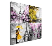 murando - Set di 4 Quadri Componibili Torre Eiffel Romantica 40x40 cm Ciascuno delle Dimensioni di 20x20cm - Collage 4 Pezzi - Decorazioni da Parete Piccoli - Quadro Moderno Decori d-C-0232-b-i