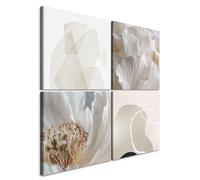 murando - Set di 4 Quadri Fonoassorbenti Decorativi Componibili Composizione Floreale 40x40 cm Ciascuno delle Dimensioni di 20x20cm - Collage 4 Pezzi - Quadro Moderno - - Ufficio b-C-10468-b-a