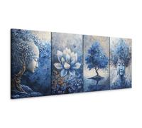 murando - Set di Quadri Moderni Acustici Camera da Letto, Budda 160x60 | (4 pz. 40x60 cm ognuno), Quadro Moderno Acustico, Schiuma Acustica, Pannelli Fonoassorbenti Decorativi, Produzione Europea