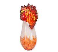 Murano Stile Vaso di Vetro Pavone - Altezza 50 CM Decorativo Rosso, Arancione
