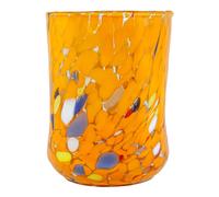 Murano Vetro Bere Artistico Bicchiere Arancione Fatto Multi Millefiori Venezia