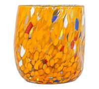 Murano Vetro Bere Artistico Bicchiere Arancione Mano Multi Millefiori Venezia
