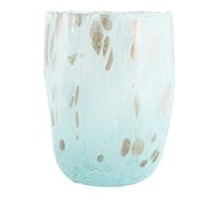 Murano Vetro Bere Artistico Bicchiere Azzurro Bronzo Fatto a Mano Venezia Italia