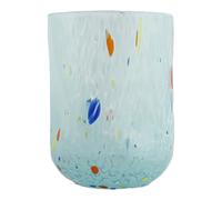 Murano Vetro Bere Artistico Bicchiere Azzurro Fatto Multi Millefiori Venezia