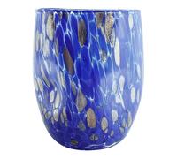 Murano Vetro Bere Artistico Bicchiere Blu Bronzo Mano Millefiori Venezia Italia