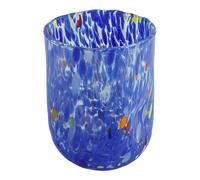 Murano Vetro Bere Artistico Bicchiere Blu Fatto a Mano Multi Millefiori Venezia