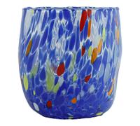 Murano Vetro Bere Artistico Bicchiere Blu Fatto a Mano Multi Millefiori Venice