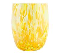 Murano Vetro Bere Artistico Bicchiere Giallo Arancione Fatto Venezia Italia