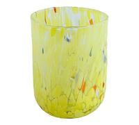 Murano Vetro Bere Artistico Bicchiere Giallo Fatto Multi Millefiori Venezia