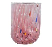 Murano Vetro Bere Artistico Bicchiere Rosa Fatto a Mano Multi Millefiori Venezia