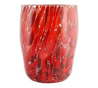Murano Vetro Bere Artistico Bicchiere Rosso a Mano Venezia Italia Millefiori