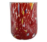 Murano Vetro Bere Artistico Bicchiere Rosso Fatto a Mano Multi Millefiori