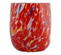 Murano Vetro Bere Artistico Bicchiere Rosso Fatto a Mano Multi Millefiori Venice