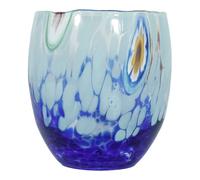 Murano Vetro Bere Bicchiere Azzurro Blu Fatto a Mano Millefiori Venezia
