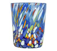 Murano Vetro Bere Vetro Bicchiere Blu Giallo Rosso Fatto a Mano Millefiori 10cm