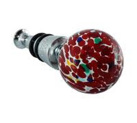 Murano Vetro Bottiglia Tappo Rosso Multi Argento Vino Prosecco Venezia Con Box