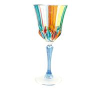Murano Vino Vetro Multi Blu Stelo Rosso Arancione Verde Dipinto a Mano Venezia