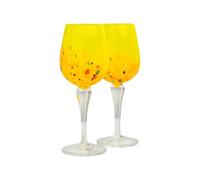 MurArt 2 Calici da Vino di Murano Set 6 Flute da 200 ml Alt 20cm Collezione Elegance in Vetro soffiato, Lavorato a Mano artigianalmente Made in Italy