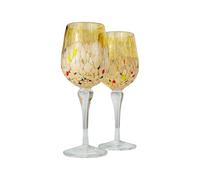 MurArt 2 Calici da Vino di Murano Set 6 Flute da 200 ml Alt 20cm Collezione Elegance in Vetro soffiato, Lavorato a Mano artigianalmente Made in Italy