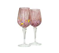 MurArt 2 Calici da Vino di Murano Set 6 Flute da 200 ml Alt 20cm Collezione Elegance in Vetro soffiato, Lavorato a Mano artigianalmente Made in Italy