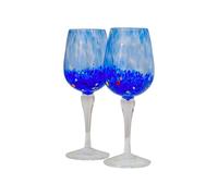 MurArt 2 Calici da Vino di Murano Set 6 Flute da 200 ml Alt 20cm Collezione Elegance in Vetro soffiato, Lavorato a Mano artigianalmente Made in Italy