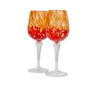 MurArt 2 Calici da Vino di Murano Set 6 Flute da 200 ml Alt 20cm Collezione Elegance in Vetro soffiato, Lavorato a Mano artigianalmente Made in Italy