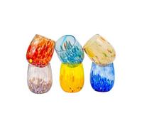 MurArt 6 Bicchieri di Murano Set 6 Calici da Acqua da 250 ml Alt 10cm Collezione Elegance in Vetro soffiato, Lavorato a Mano artigianalmente Made in Italy