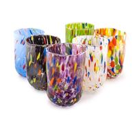 MurArt 6 Bicchieri di Murano Set da 6 Bicchieri da Acqua da 400ml in Vetro Soffiato a Mano in Lavorazione Artigianale Collezione Eleganza Made in Italy