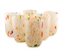 MurArt 6 Bicchieri di Murano Set da 6 Bicchieri da Acqua da 400ml in Vetro Soffiato a Mano in Lavorazione Artigianale Collezione Eleganza Made in Italy