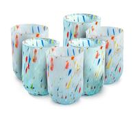 MurArt 6 Bicchieri di Murano Set da 6 Bicchieri da Acqua da 400ml in Vetro Soffiato a Mano in Lavorazione Artigianale Collezione Eleganza Made in Italy