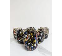 MurArt Bicchieri di Murano Nero Set da 6 bicchieri da 400ml Collezione Onde in vetro soffiato a mano in lavorazione artigianale