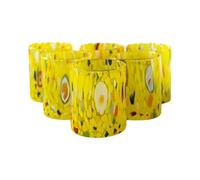MurArt Bicchieri di Murano Set da 6 bicchieri da 300ml Collezione Tower in vetro soffiato a mano in lavorazione artigianale Made in Italy (Giallo, Bicchiere 6pz)