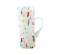 MurArt Bicchieri di Murano Set da 6 bicchieri da 300ml Collezione Tower in vetro soffiato a mano in lavorazione artigianale Made in Italy (Bianco, Brocca)