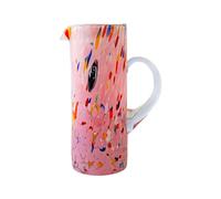 MurArt Bicchieri di Murano Set da 6 bicchieri da 300ml Collezione Tower in vetro soffiato a mano in lavorazione artigianale Made in Italy (Rosa, Brocca)