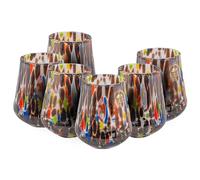 MurArt Bicchieri di Murano Set da 6 bicchieri da 300ml in vetro soffiato a mano in lavorazione artigianale Made in Italy B8 (Nero, Bicchieri Acqua 6pz)