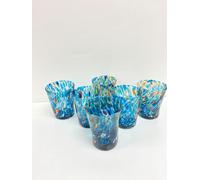 MurArt Bicchieri di Murano Set da 6 Bicchieri da 350ml Acquamare in vetro soffiato a mano in lavorazione artigianale Collezione Virtù Made in Italy