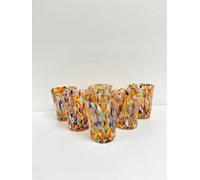 MurArt Bicchieri di Murano Set da 6 Bicchieri da 350ml Multicolor in vetro soffiato a mano in lavorazione artigianale Collezione Virtù Made in Italy