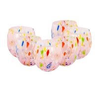 MurArt Bicchieri di Murano Set da 6 bicchieri da 400ml Collezione Marea in vetro soffiato a mano in lavorazione artigianale Made in Italy (Rosa, Bicchiere 6pz)