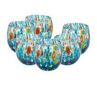 MurArt Bicchieri di Murano Set da 6 bicchieri da 400ml Collezione Marea in vetro soffiato a mano in lavorazione artigianale Made in Italy (Acquamare, Bicchiere 6pz)