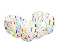 MurArt Bicchieri di Murano Set da 6 bicchieri da 400ml Collezione Marea in vetro soffiato a mano in lavorazione artigianale Made in Italy (Bianco, Bicchiere 6pz)
