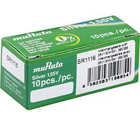 Murata SR1116-PBWW - Pila a bottone 366, ossido d'argento, 30 mAh, 1,55 V, 10 pezzi