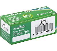 Murata SR721W-PBWW - Batteria a bottone 361, ossido d'argento, 25 mAh, 1,55 V, 10 pezzi