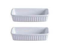 Muratore Contanti Collezione Classic Reactangular Piatto Ciotola 18cm Bianco (Confezione Di 2) - Bianco