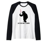 Murderous Sloth with Knife Halloween Gag Gift for Sloth Fans Maglia con Maniche Raglan