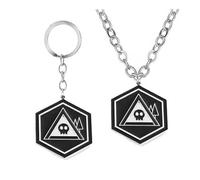 Murders UziDrone Collana Portachiavi 2 Pezzi, Murders UziDoorman Logo Keychain Set, Uzi N Cyn Cosplay Accessori Gioielli (Multicolor-2PCS)