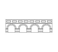 Muri di sostegno ad arco a basso livello x2 (mattone rosso). edifici