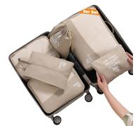 MURISE 6 di Set Organizer Valigia, Organizzatore per Valigia per Vacanze e Viaggi, Packing Cubes Contiene Borse per Indumenti, Borse per Scarpe, Borse con Coulisse, Borse per Accessori (Khaki)